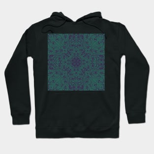 Purple Swirls on a Teal Background Pattern Hoodie